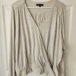 Banana Republic Light Gray Wrap Top